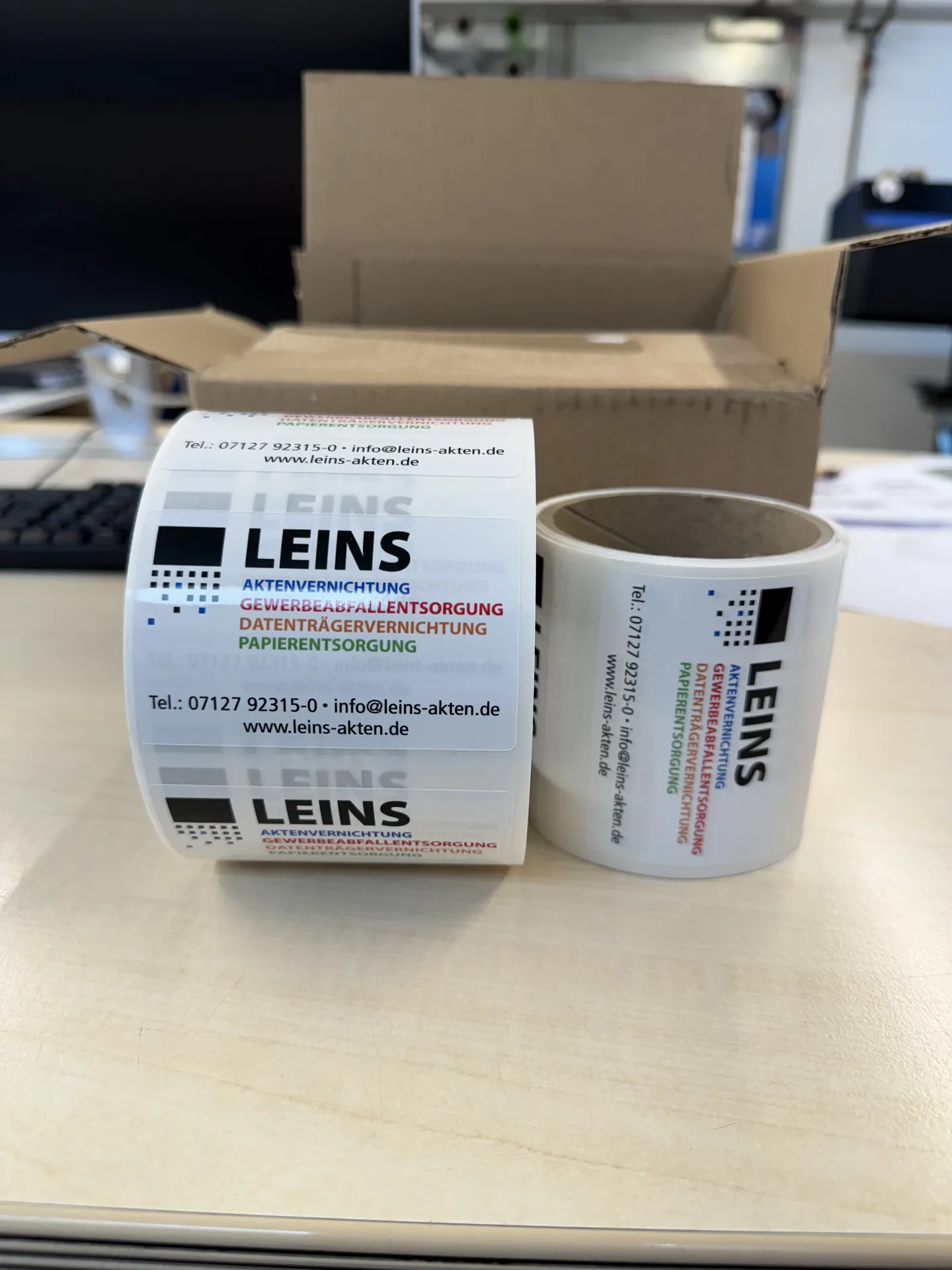 Leins – Aufkleber-Produktion